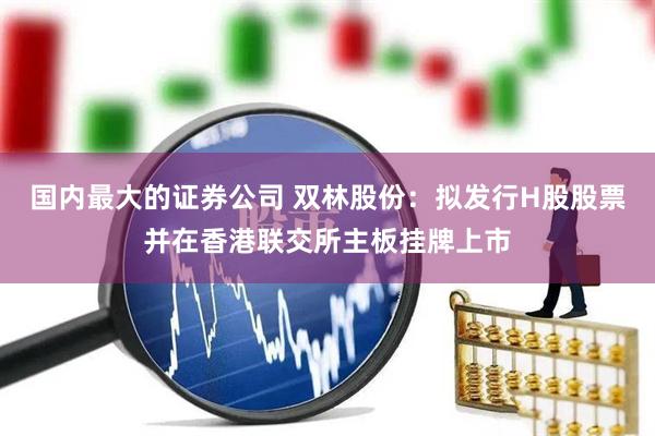 国内最大的证券公司 双林股份：拟发行H股股票并在香港联交所主板挂牌上市
